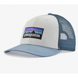 Patagonia : P-6 Logo Trucker Hat - White w/Light Plume Grey Patagonia Hats