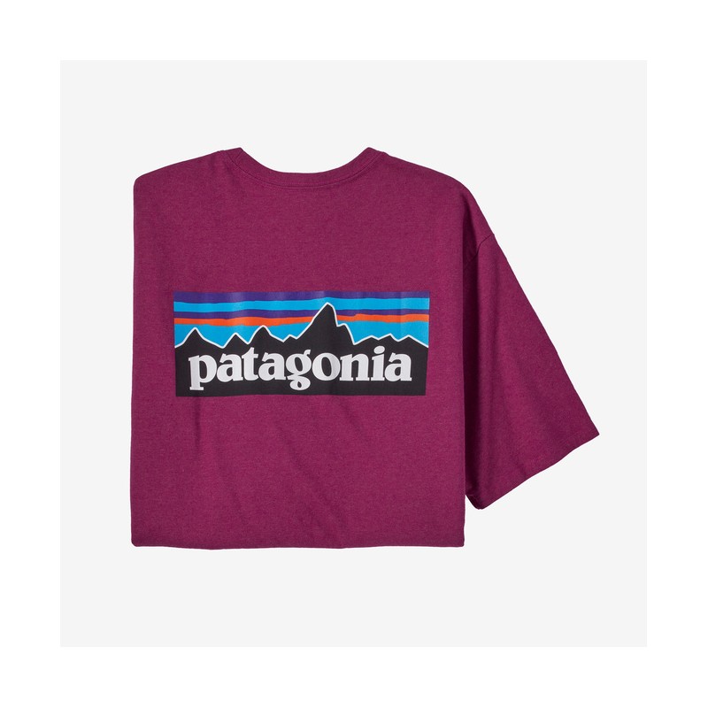 Patagonia : Men's P-6 Logo Responsibili-Tee® - Star Pink Patagonia Patagonia