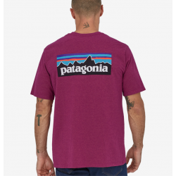 Patagonia : Men's P-6 Logo Responsibili-Tee® - Star Pink Patagonia Patagonia