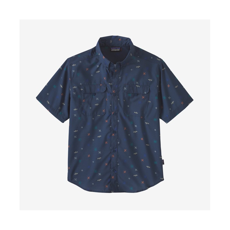 Patagonia Men's Self-Guided Hike Shirt - Stitched Together: Tidepool Blue Patagonia Clothing