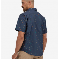 Patagonia Men's Self-Guided Hike Shirt - Stitched Together: Tidepool Blue Patagonia Clothing