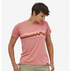 Patagonia - Chemise à manches courtes pour femme Capilene® Cool Daily Graphic - Ridge Rise Stripe: Sunfade Pink X-Dye Patagon...