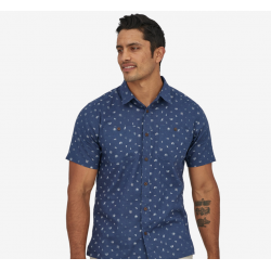 Patagonia Men's Back Step Shirt - River Symbols: Stone Blue Patagonia Clothing