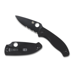 Spyderco Tenacious black g-10 combination edge Spyderco Knives