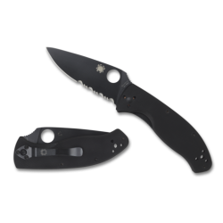 Spyderco Tenacious Noir g-10 Lame Combinée Spyderco Couteaux