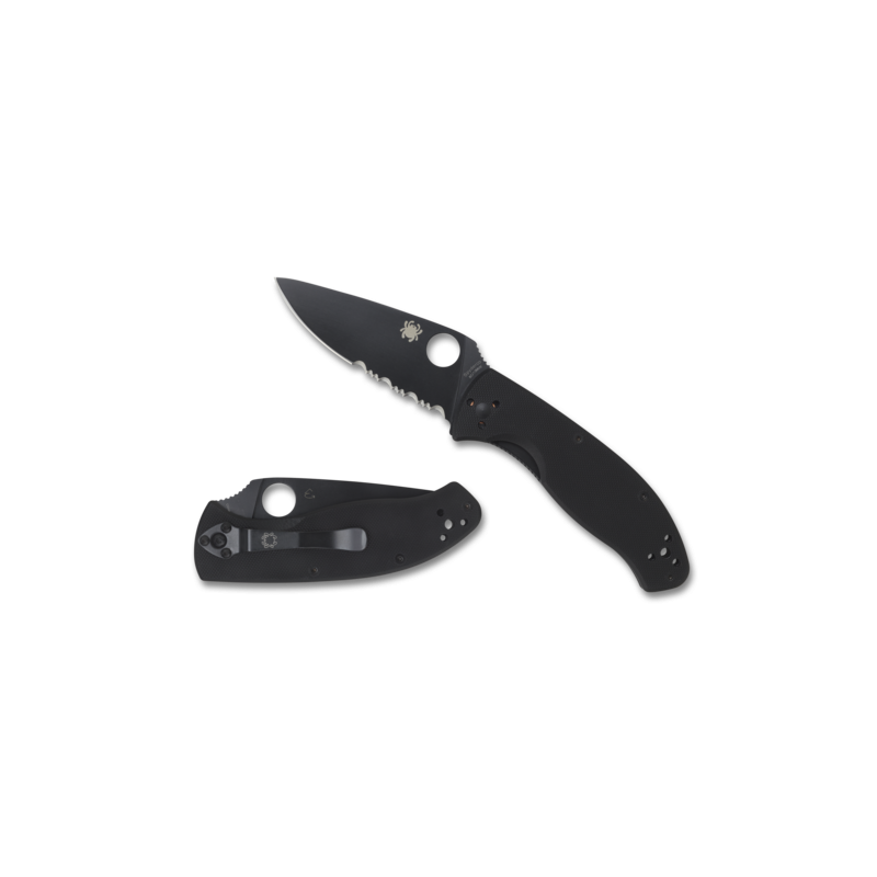 Spyderco Tenacious black g-10 combination edge Spyderco Knives