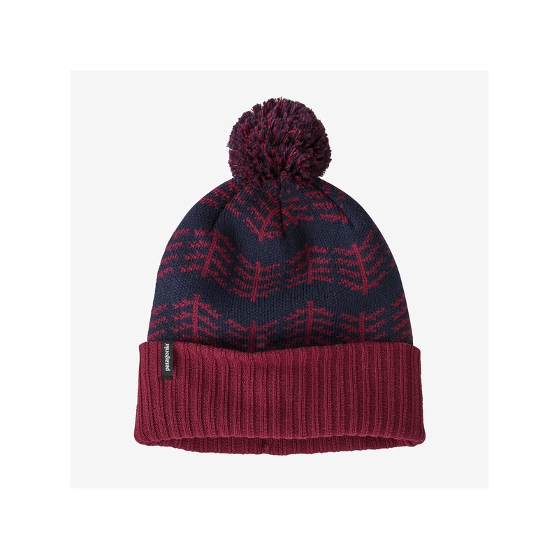 Patagonia - Powder Town Beanie - One Size - Evergreen Growth - Wax Red Patagonia Clothing