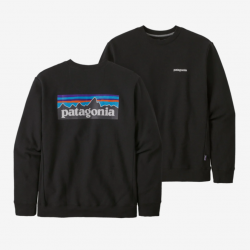 Patagonia - P-6 Logo Uprisal Crew Sweatshirt - Black Patagonia Clothing