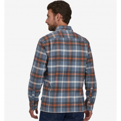 Patagonia - Chemise en flanelle de fjord en coton biologique à manches longues pour hommes - Forage: Plume Grey Patagonia Vêt...