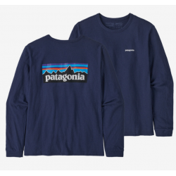 Patagonia : Women's Long-Sleeved P-6 Logo Responsibili-Tee® - Sound Blue Patagonia Clothing