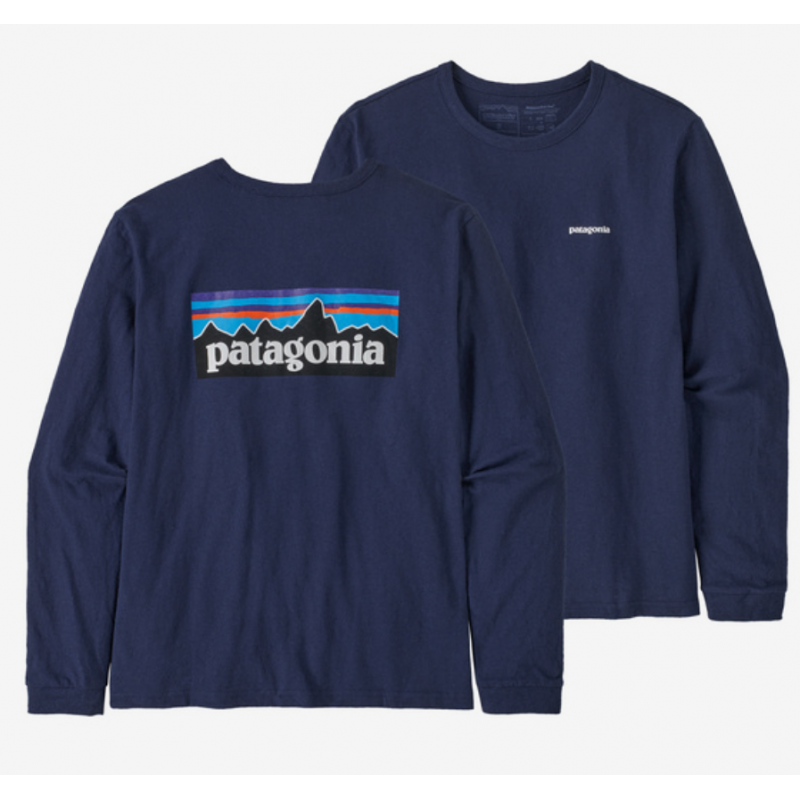 Patagonia : Chandail à manches longues « Responsibili-Tee® » avec Logo P-6 Logo - Bleu profond Patagonia Vêtements