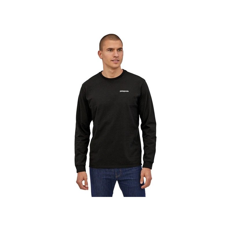 Patagonia Chandail P6 Logo Noir Pour Hommes Patagonia Hauts