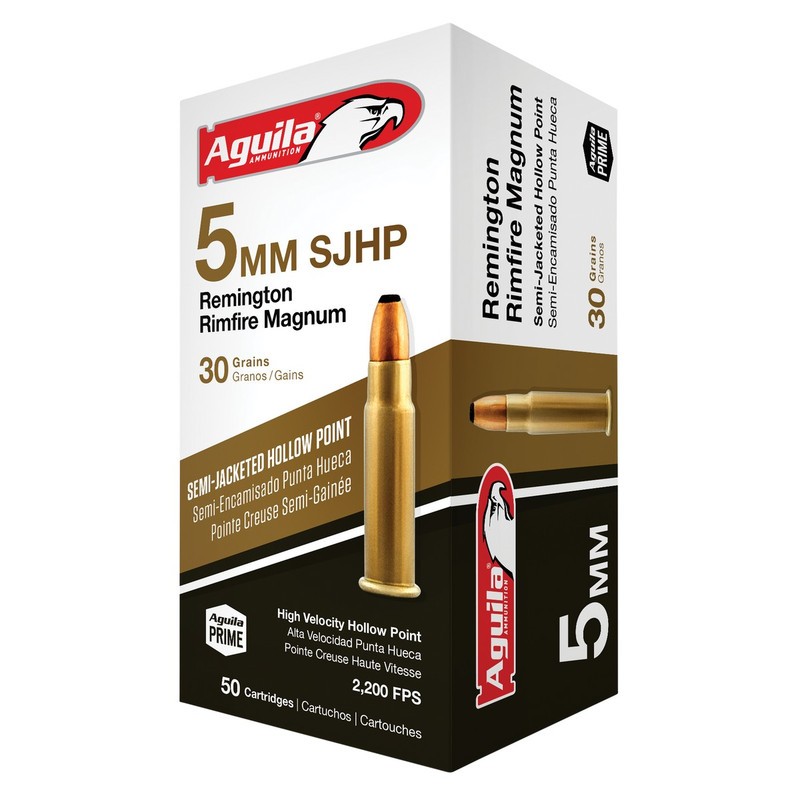 Aguila 5mm Rem Rimfire Mag 30 Gr JSHP Aguila Rimfire