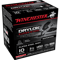 Win Supreme Drylok 10 Ga 3 1/2'' BBB Winchester Ammunition Waterfowl Non-toxic