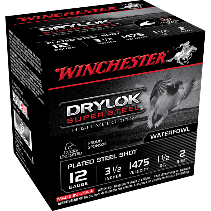 Win Supreme Drylok 12 Ga 3 1/2'' no2 Winchester Ammunition Waterfowl Non-toxic