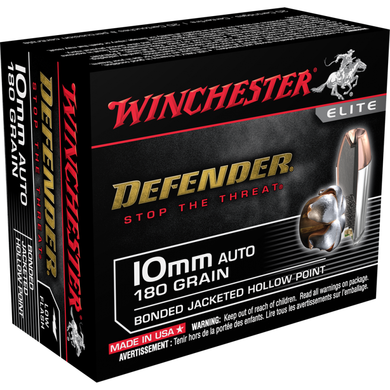 Winchester Defender 10MM Auto 180 Gr Bonded JHP