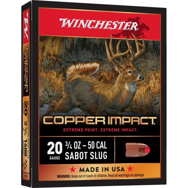 Winchester Copper Impact 20 Ga 2 3/4'' Sabot Slug Winchester Ammunition Slug & Buckshot