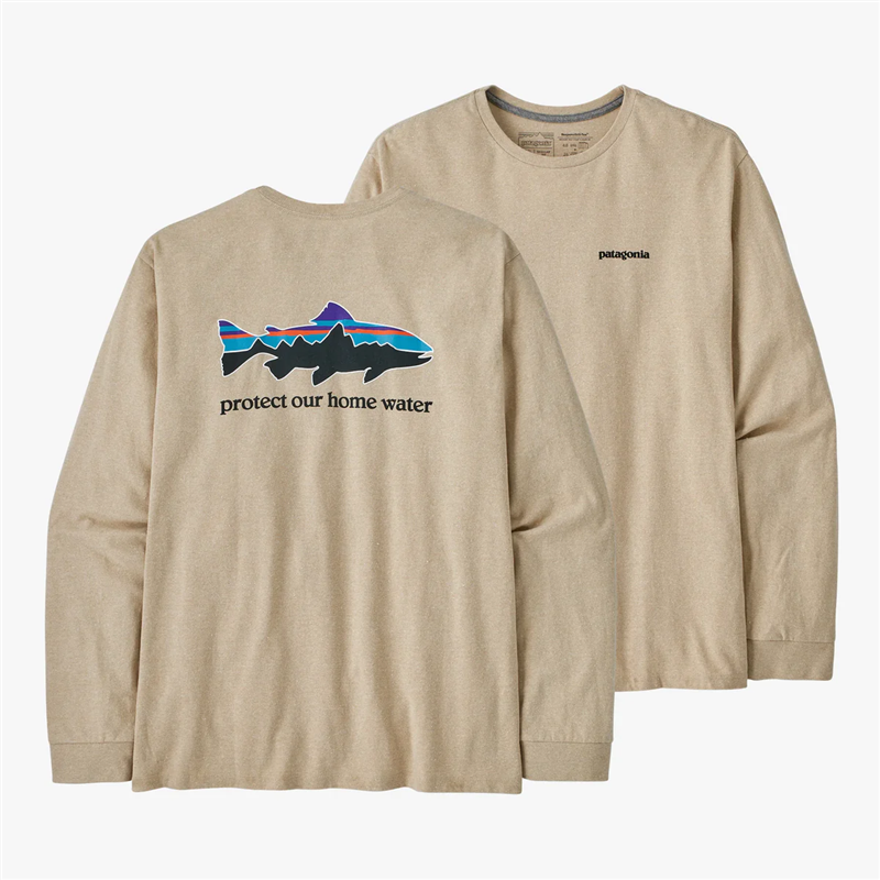 Patagonia M's Home Water trout respon-tee oar tan Size (Clothing) Large