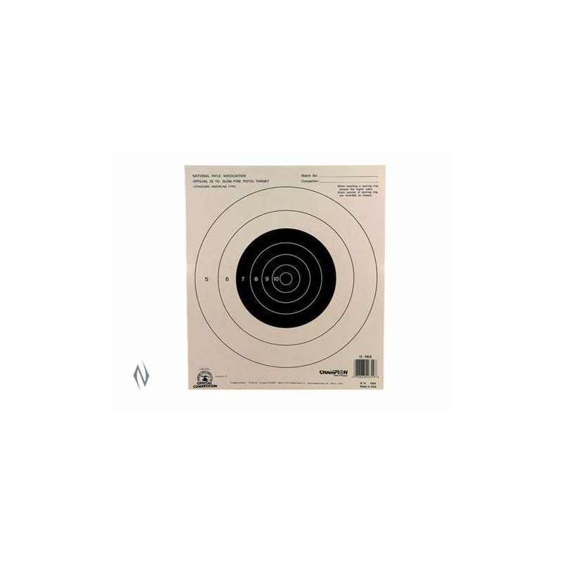 Champion Targets B-16 25 yd Pistol slow fire 100 unités  Cibles