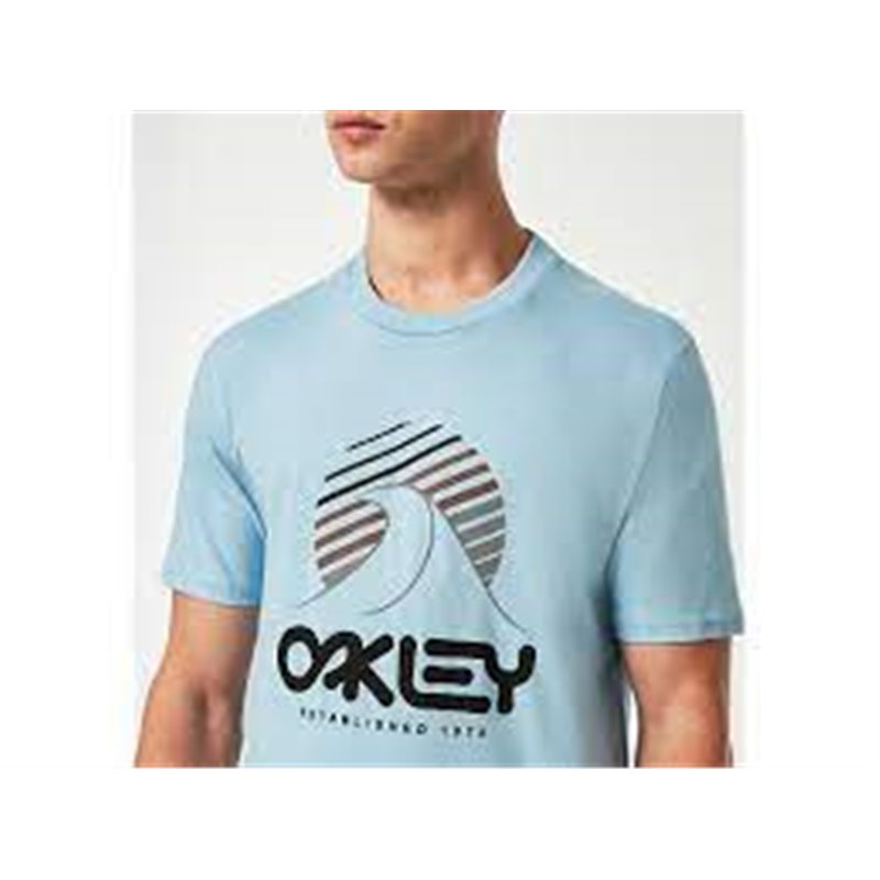 Oakley One Wave B1B Tee Stonewash blue OAKLEY Tops