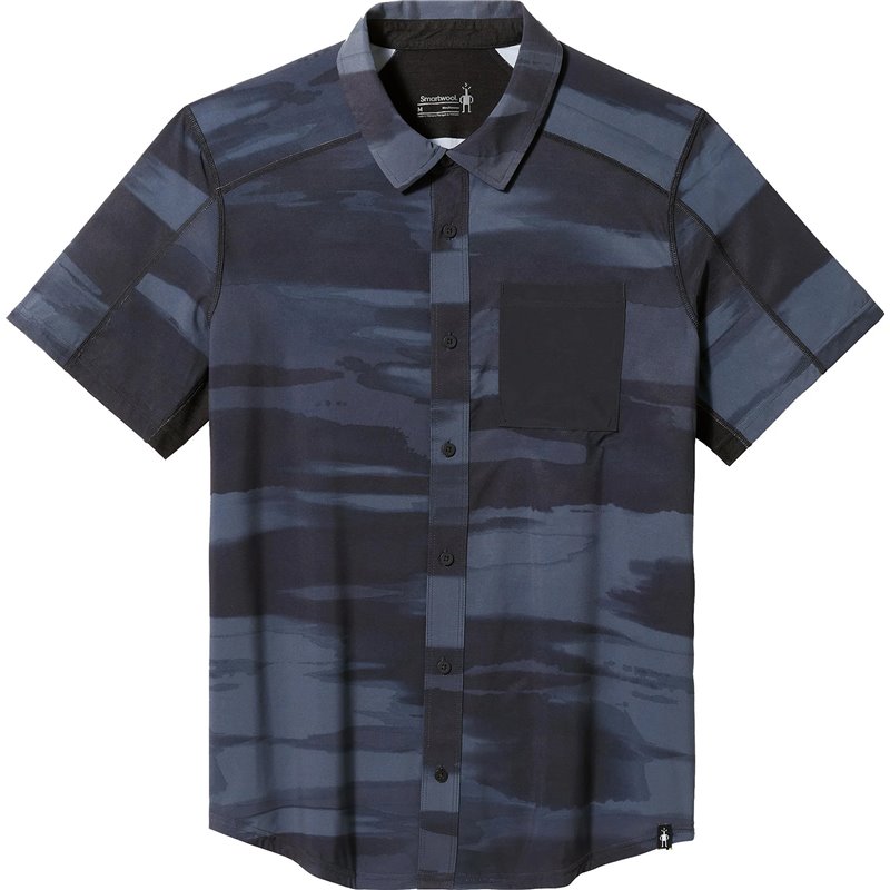 Smartwool M Print s/s Button down balck horizon Smartwool Hauts