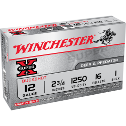 Win Super X 12 Ga 2 3/4'' 1Buck Winchester Ammunition Slug & Buckshot