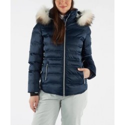 Sunice : Women's Fiona Waterproof Quilted Stretch Jacket With Removable Fur Ruff - Midnight Sunice Clothing