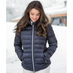 Sunice : Manteau Fiona Imperméable Extensible avec un col amovible en fourrure pour femme- Minuit Sunice Vêtements