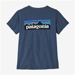 Patagonia W's P-6 logo Respon Tee Utility Blue Patagonia Tops