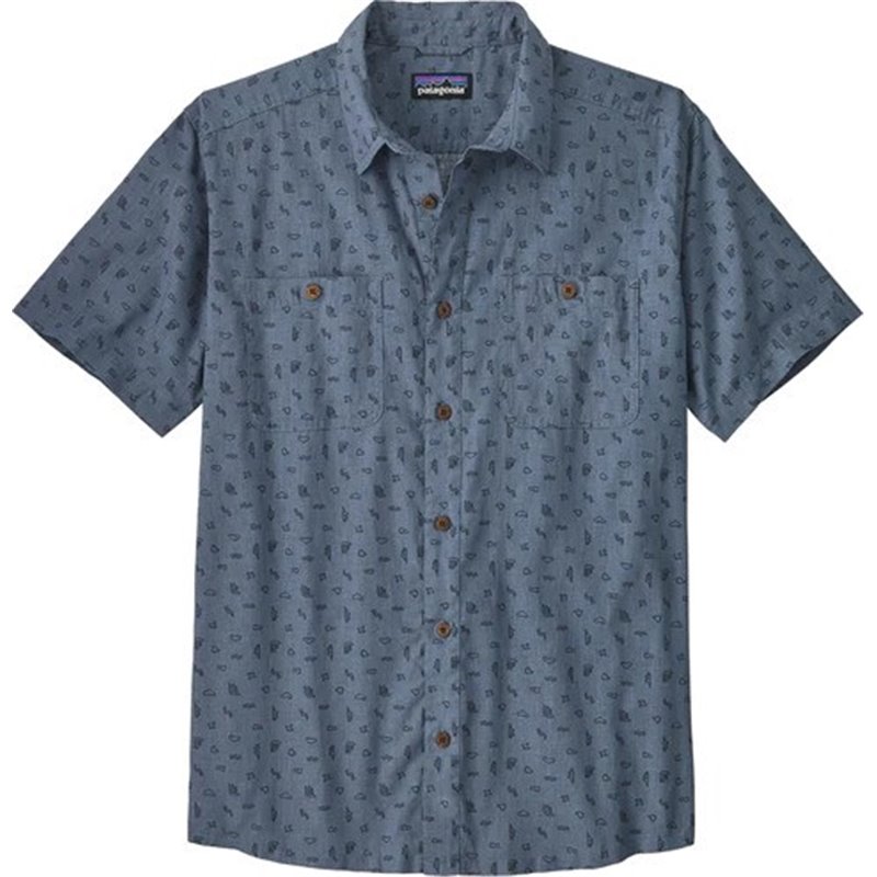 Patagonia M's Back Step Shirt Tiny Islands Utility Blue