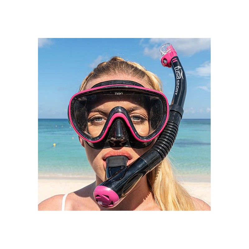 Tusa Serene Black Series Adult Mask and Snorkel Combo HP Tusa Mask & Snorkel Kit