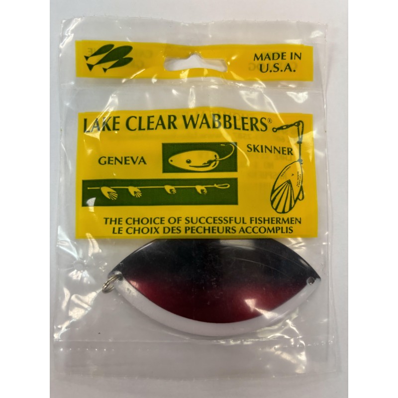 Lake Clear Wabbler No.1 Glow Raspberry Black Lake Clear Wabbler Co Lake Clear Wabbler Co