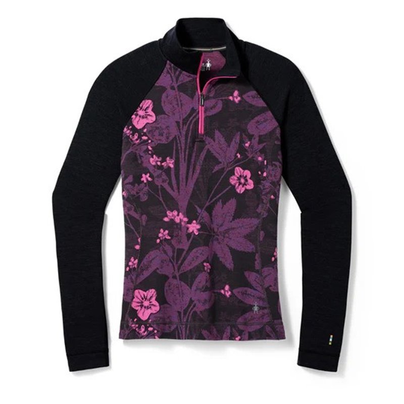 Smartwool W's Base Layer 1/4 zip Purple Iris Floral Smartwool Tops