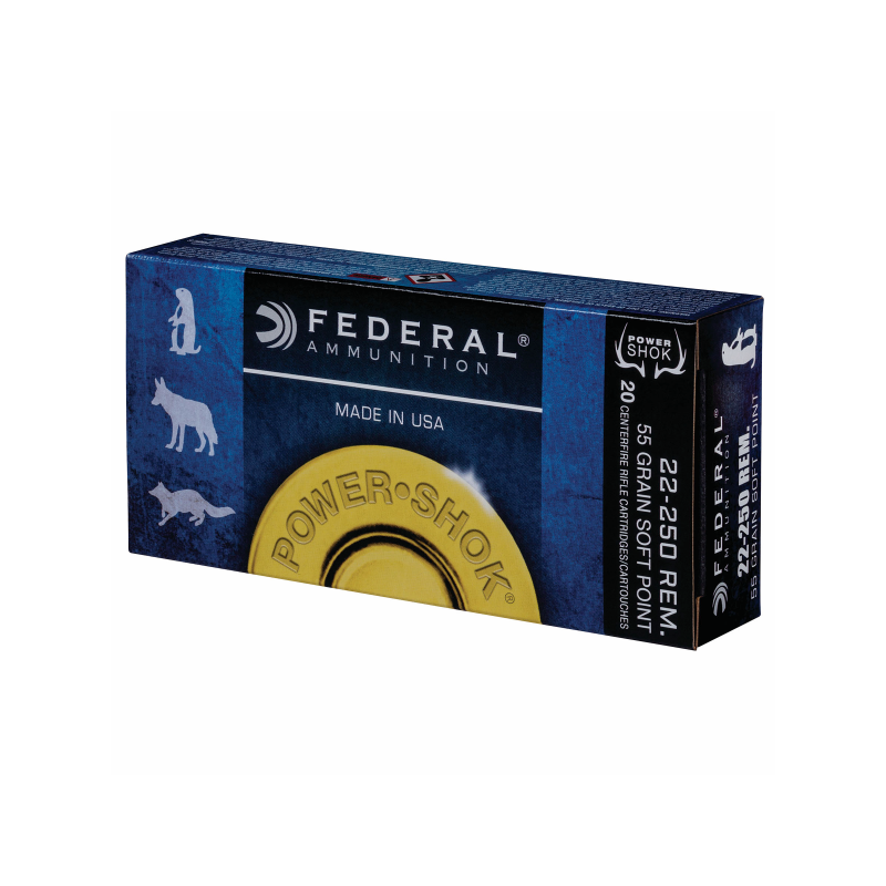 Federal 22-250 Rem 55gr S.P. 20/boite Federal ( American Eagle) Federal