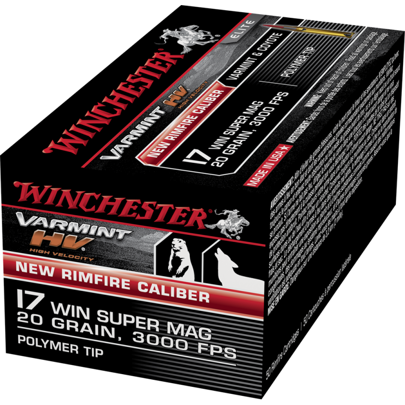Winchester 17 WSM 20 grain Ploymere tip Winchester Ammunition Cartouche à percussion annulaire