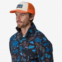 Patagonia P-6 Logo Trucker Hat White RedTail Rust Patagonia Hats