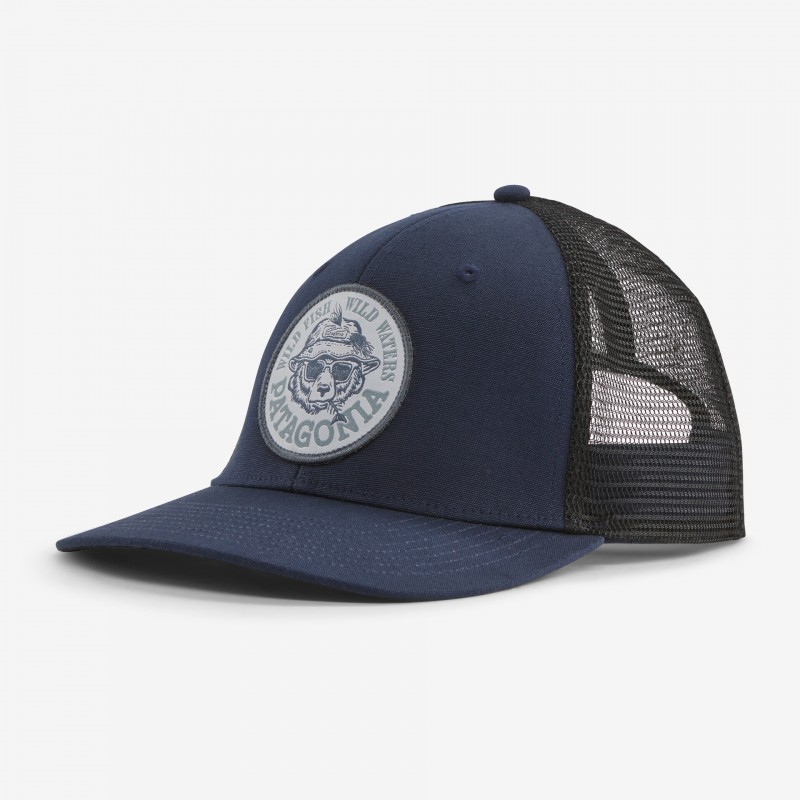 Patagonia Take a Stand Trucker Hat Wild Grizz Bleu Marin Patagonia Chapeaux et casquettes