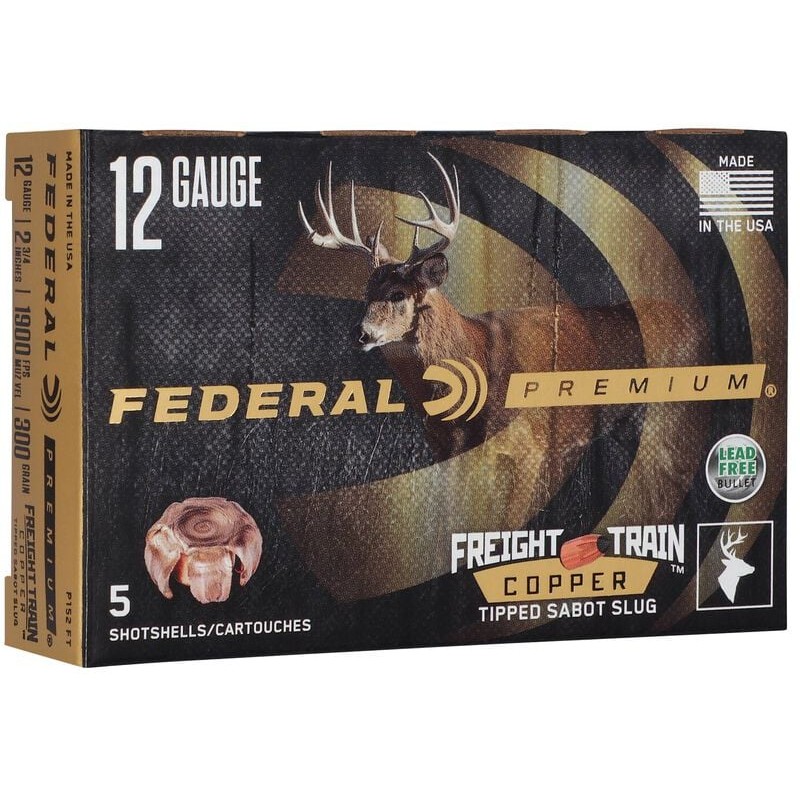 Federal 12 Ga 2 3/4'' Freight Train Copper Sabot Slug Federal ( American Eagle) Slug & Buckshot