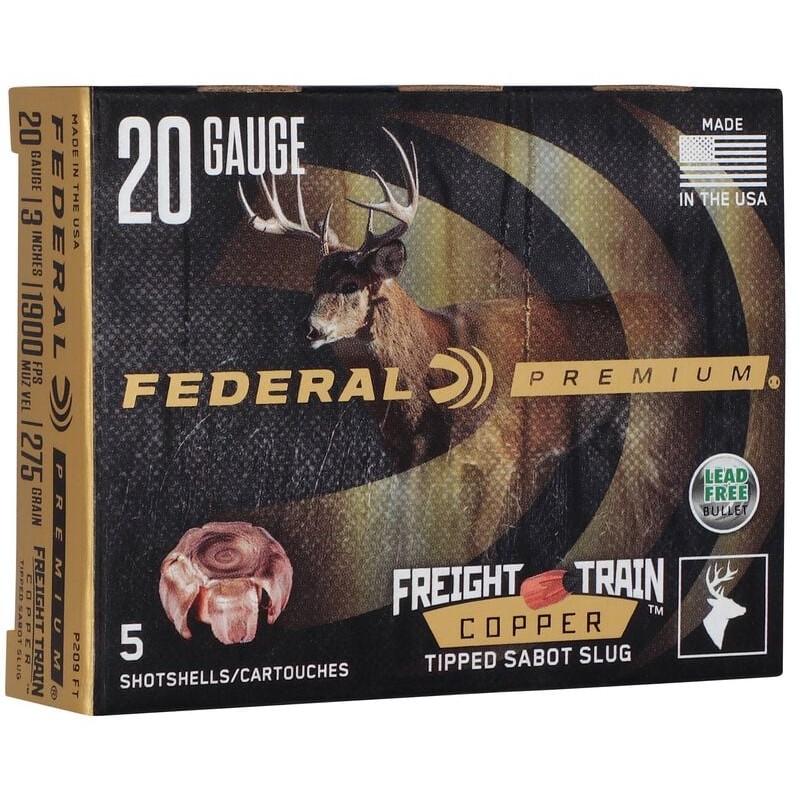 Federal 20 Ga 3'' Freight Train Copper Sabot Slug Federal ( American Eagle) Slug & Buckshot