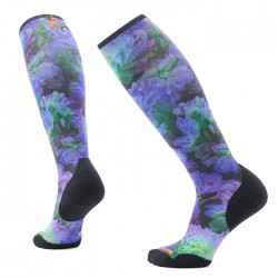 Smartwool Women's Ski Targeted Cushion Electric Lotus Print OTC Socks Smartwool Socks