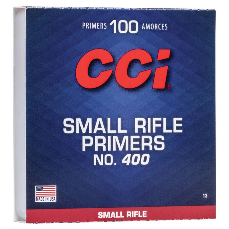 CCI Amorce 400 Small Rifle VENDU PAR 100 (MAXIMUM DE 10 UNITÉS PAR CLIENT) CCI Amorce