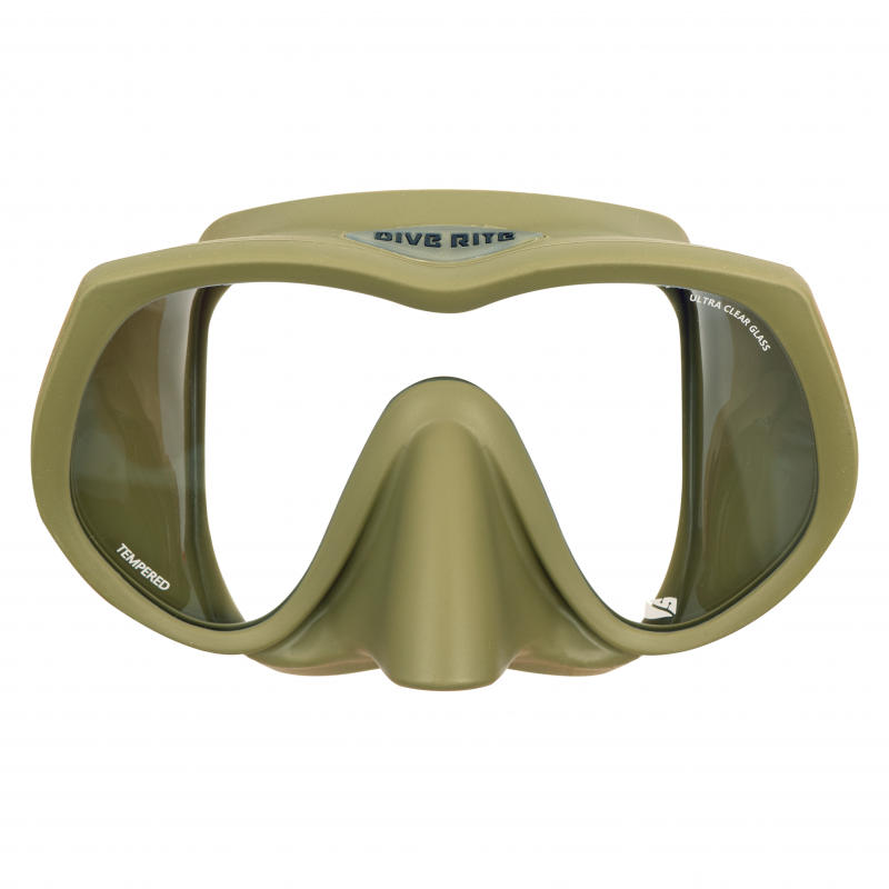 Diverite Mask 155- OD Green Frameless W/Box DIVERITE Scuba diving Diverite Mask 155- OD Green Frameless W/Box DIVERITE Scuba diving