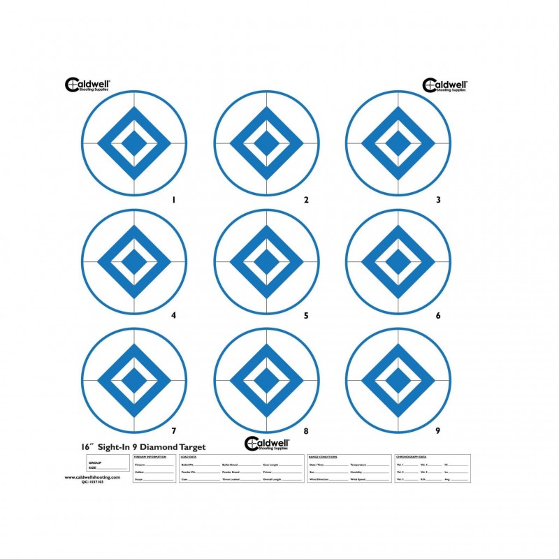Caldwell Paper Target, 16"9Diamond Blue 10PK Caldwell shooting supplies Targets