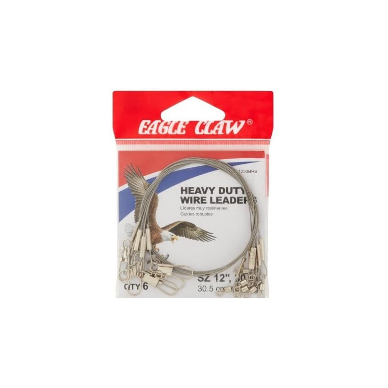EAGLE CLAW HEAVY DUTY WIRE LEADERS SZ 12 Eagle Claw Hooks,Floats & Swivels EAGLE CLAW HEAVY DUTY WIRE LEADERS SZ 12 Eagle Claw Hooks,Floats & Swivels