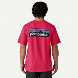 Patagonia Men's P-6 Logo Reponsabili-Tee Luminous Pink - Patagonia - sporteque.ca