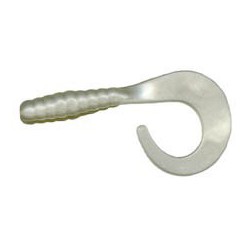 Jig A Jo curly Tail 3'' White  Jig & Soft Bait