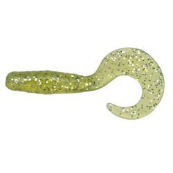 Jig A Jo curly Tail 3'' Chartreuse Glitter  Jig & Soft Bait