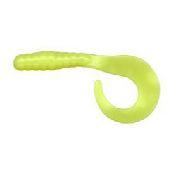 Jig A Jo Curly Tail 3'' chartreuse opaque  Jig et leure souple