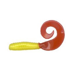 Jig A Jo Curly Tail 4.5'' Rouge Jaune  Jig & Leurre souple