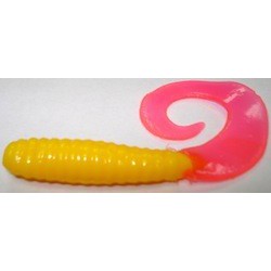 Jig A Jo curly Tail 4.5'' Pink yellow  Jig & Soft Bait